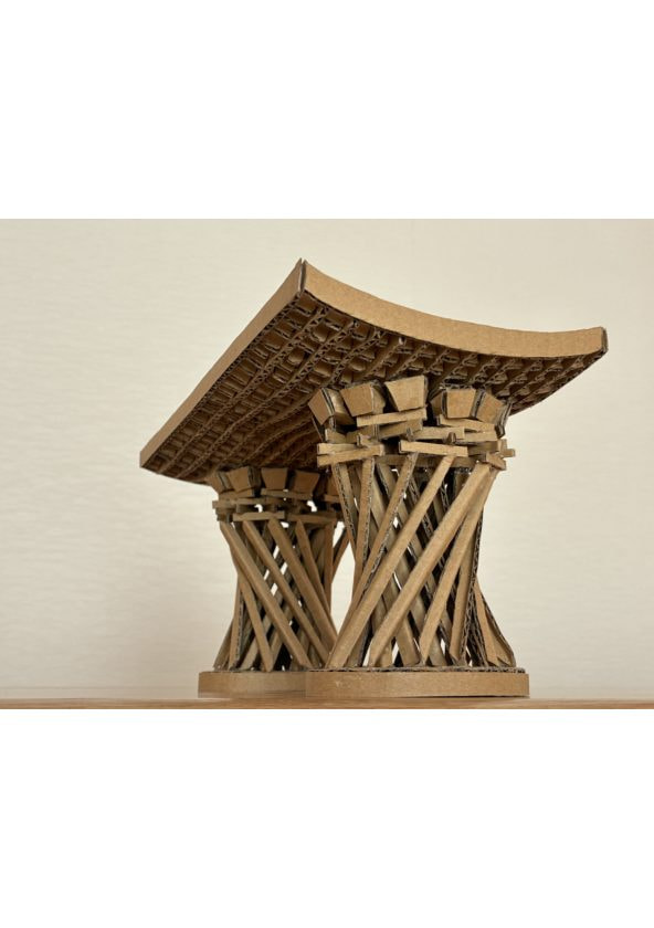 ダンボールで作った鼓門 (1/100スケール)(2/10)