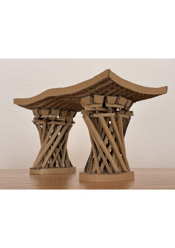 ダンボールで作った鼓門 (1/100スケール)(8/10)