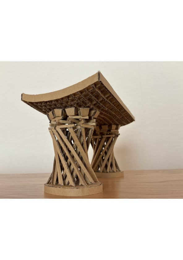 ダンボールで作った鼓門 (1/100スケール)(9/10)
